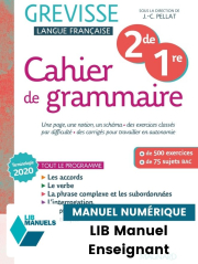 Cahier Grevisse 2de / 1re (2022) - Manuel numérique enseignant
