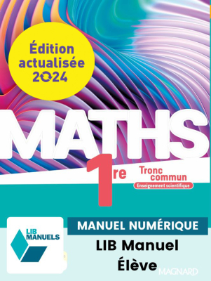 Maths 1re Enseignement scientifique (Ed. num. 2024) - Manuel numérique élève