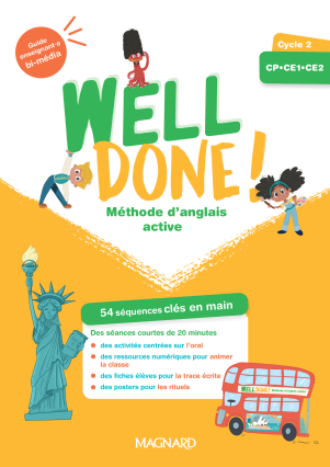Well done! Anglais cycle 2 (2023) - Guide enseignant bi-media + Fichier photocopiable + Posters