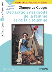 La Déclaration des droits de la femme et de la citoyenne - Bac Français 1re 2024 - 2025 - Classiques et Patrimoine
